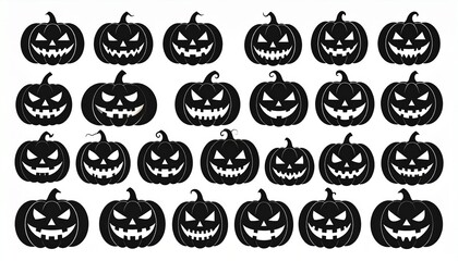 Halloween pumpkin set vector illustration 