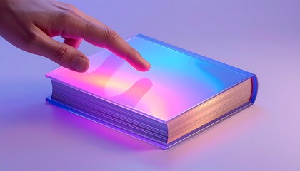 modern 3d gradient book icon with glossy transparent look