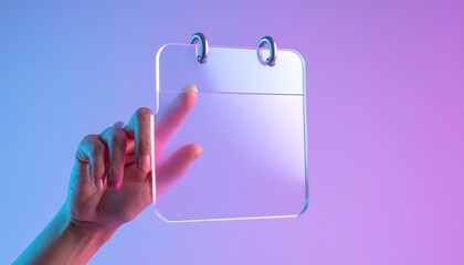 3d calendar icon with glossy gradient and transparent style