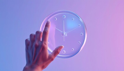 modern 3d clock icon with glossy gradient design