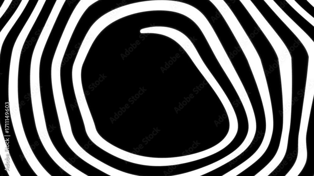 Aufkleber abstract black and white background with wavy, organic lines creating a dynamic zebra-like pattern. 
