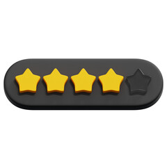3D Four Stars Selected Icon