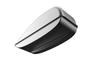 Sleek Black Motorcycle Fuel Tank with Gleaming Chrome Cap Isolated on Transparent PNG Background for Custom Bike Design, Auto Parts, High-Resolution Graphic Asset and Vehicle Component Projects