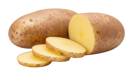 Sliced Potato Fresh Raw Closeup