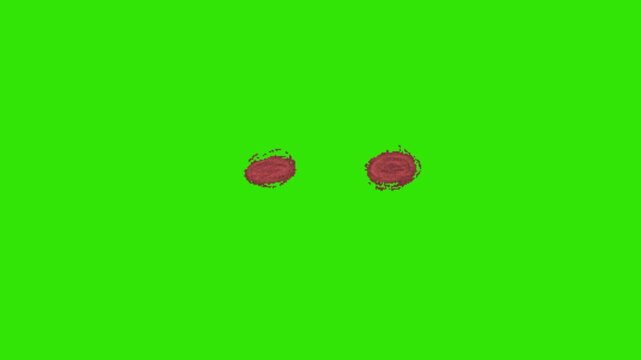 Shy animation on green screen