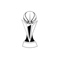 Basketball trophy logo design with black and white base colors, suitable for you to customize as needed. 