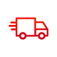 Red Delivery Truck Icon – Fast, Minimal, Vector, Courier, Shipping, Logistics, Urban Transport Design