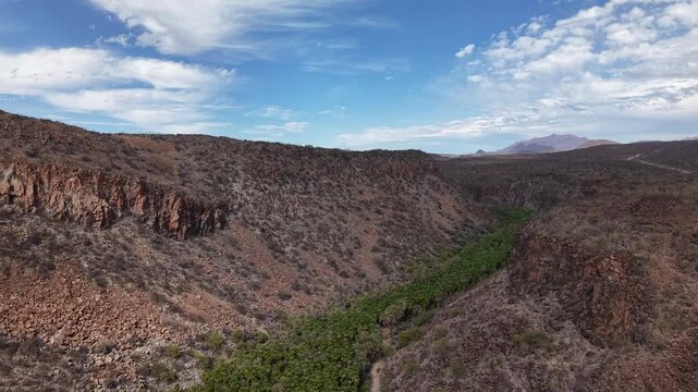Aerial Shots Sierra de la Giganta Baja California Sur Desert Mountains 4K