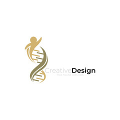 People logo and DNA design combination, clinic and health icons