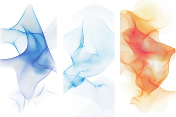 Abstract Triadic Waveform Design in Blue Orange and White