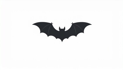 Minimalist Flying Bat Silhouette Vector