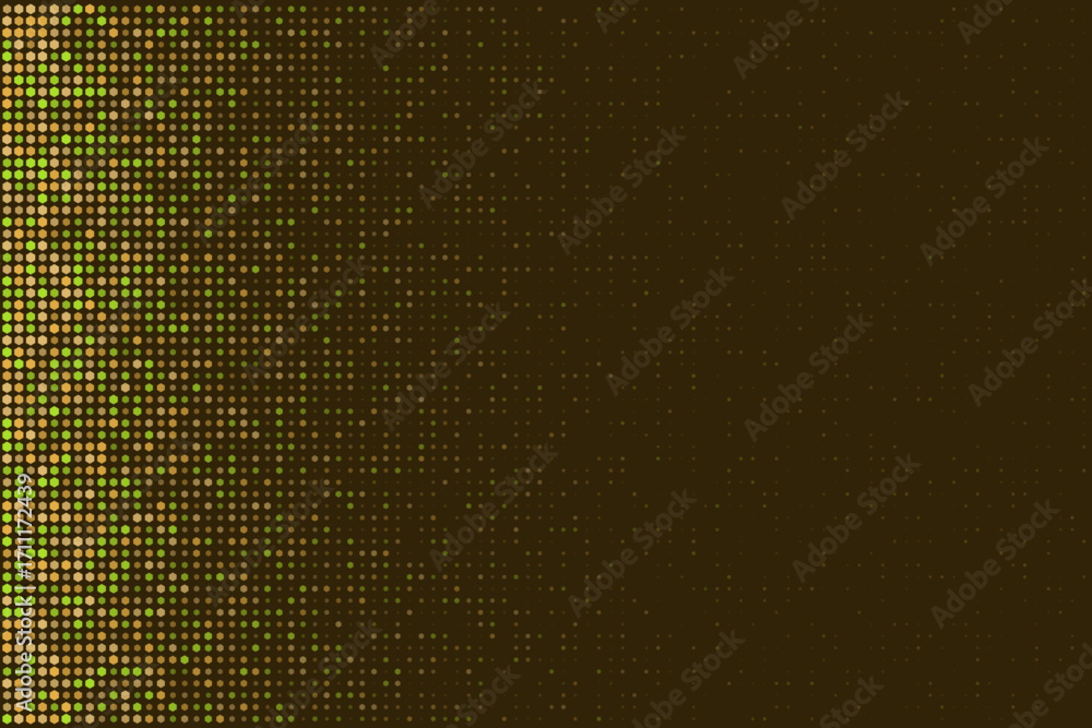 Fototapete abstract digital background with fading green and yellow halftone dots creating a modern gradient pa