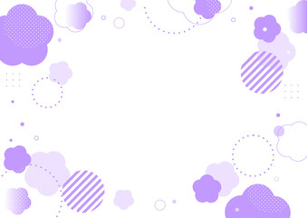 幾何学 花 グラフィック フレーム 背景素材 紫