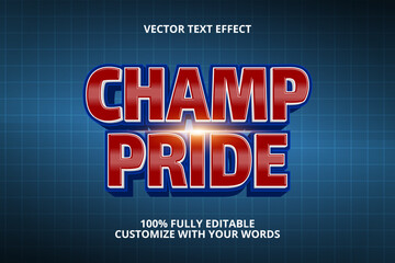 champ pride editable text effect for sport