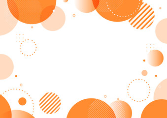 幾何学 円 グラフィック フレーム 背景素材 オレンジ