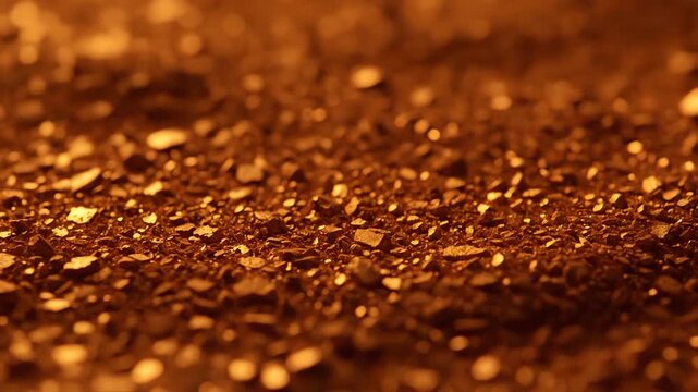 Organic bronze glowing dust slowly morphs and undulates, creating a luxurious, seamlessly looping abstract textured background luxury, copper, modern