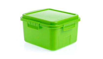 Green plastic food container
