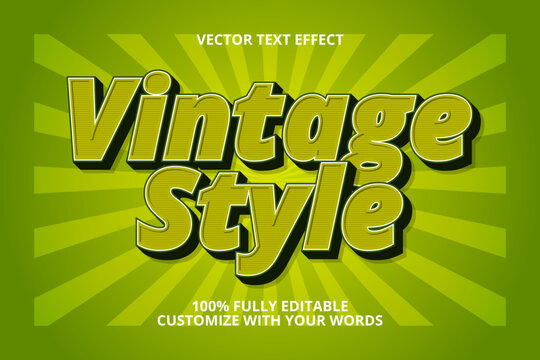 vintage style editable text effect for retro