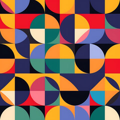 Geometric Abstract Pattern with Bold Colors – Modern Seamless Background Design
