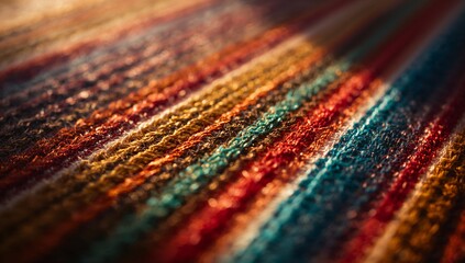 Fototapeta premium Close-up cinematic macro of indigenous weaving patterns.