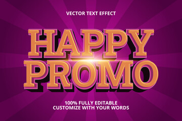 happy promo editable text effect for sale