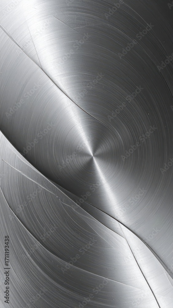Poster abstract metallic surface with smooth curves and textured lines