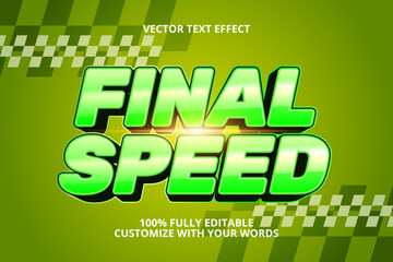 Naklejka premium final speed editable text effect for race