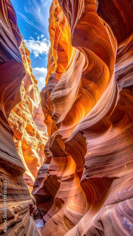Poster stunning view of abstract patterns in colorful canyon walls