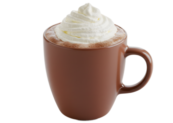 A delicious coffee mug with whipped cream, perfect for cozy moments