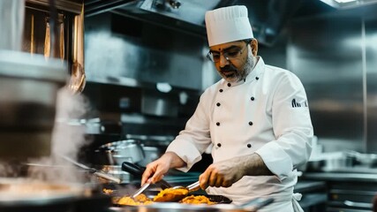 Indian chef cooking