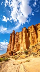 Fototapeta premium Majestic Red Rock Formations Under an Expansive Blue Sky