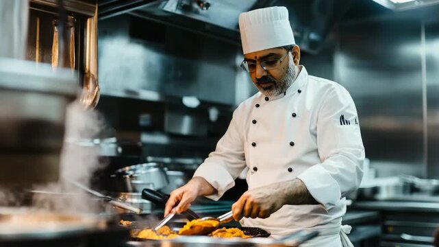 Indian chef cooking