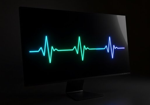 Heartbeat Monitor Display, Digital Health Technology