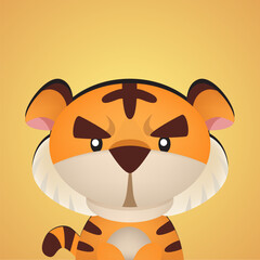 cute tiger with photo pose