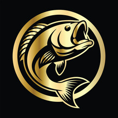 Golden Marlin Fish Logo Design – Luxury Sailfish Vector Emblem for Sport Fishing, Seafood Branding, Ocean Adventure Badge, Premium Fisherman Club Icon, Stylish Golden Logo Illustration.
