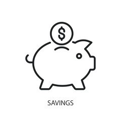 Savings thin line vector icons.