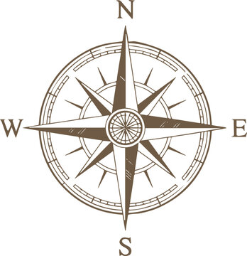 vintage compass rose navigation vector graphic map orientation compass needle travel direction icon symbol artwork image