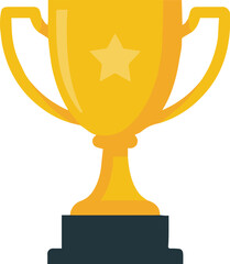 premium golden trophy cup vector design with star icon on base for award recognition celebration victory
