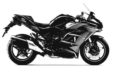 Motorcycle Halftone RAW R1001