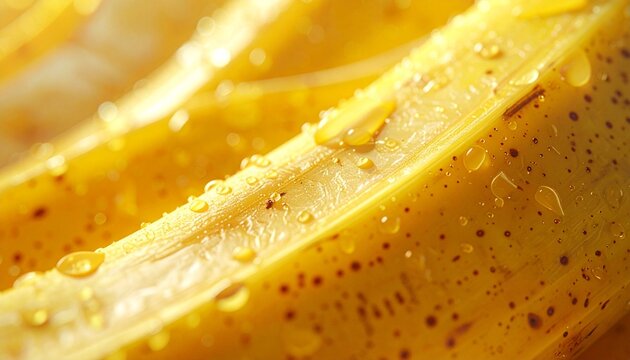 A macro ultra hyper realistic close-up of the intricate texture of a banana peel.