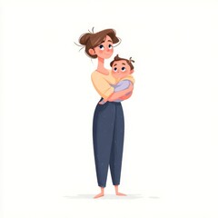 A loving adult female embraces a young child with warmth and affection,