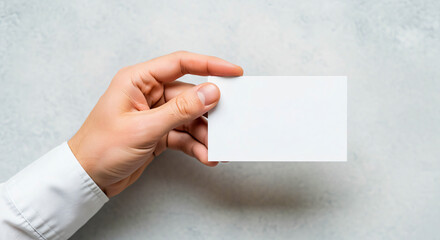 Hand Holding Blank Business Card: Clean Presentation