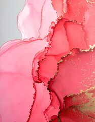 Abstract art, fluid acrylic painting in shades of pink and rose gold