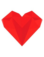 Red, geometric heart graphic