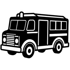 Simple black and white illustration of a vintage style armored vehicle