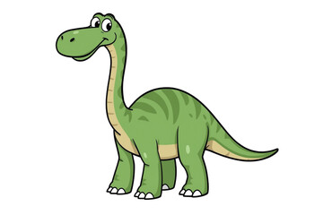 Fototapeta premium Friendly Green Brontosaurus Cartoon