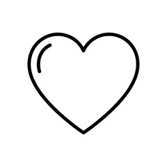 Simple Line Art Heart Icon for Love, Romance, and Valentine's Day Graphics