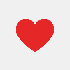 Clean minimalist red heart vector graphic conveying universal emotions of love and empathy, perfect for digital designs