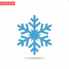 Blue Snowflake Icon for Winter and Cold Weather Themes