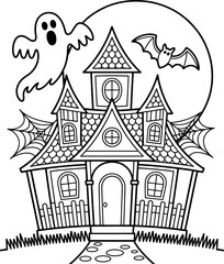 Fun halloween coloring book page for kids featuring spooky and cute illustrations for creative fun